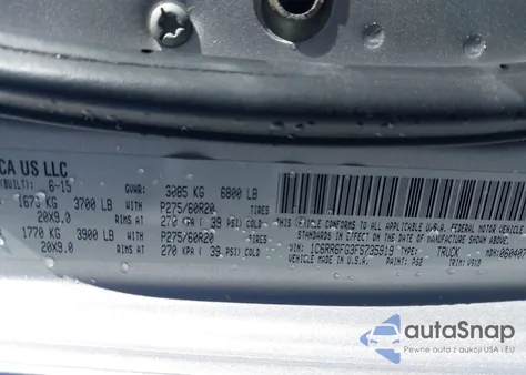 2015 Ram 1500 Express из США, поврежденный, VIN 1C6RR6FG3FS735919